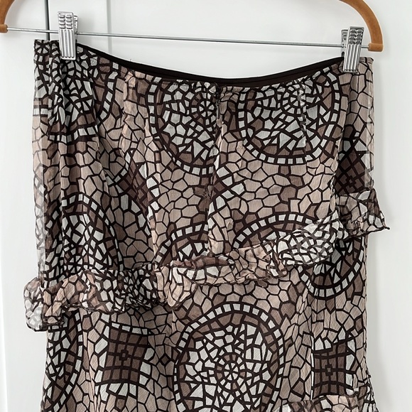 Laundry brown flowy silk maxi skirt size 4 - Picture 9 of 10